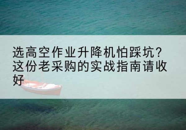 番禺高空作业升降机厂家推荐-选高空作业升降机怕踩坑？这份老采购的实战指南请收好