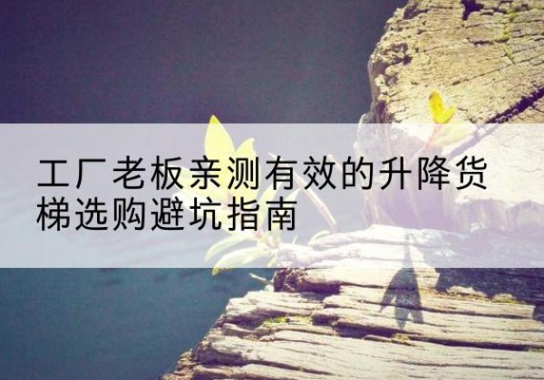 番禺升降货梯怎么选-工厂老板亲测有效的升降货梯选购避坑指南